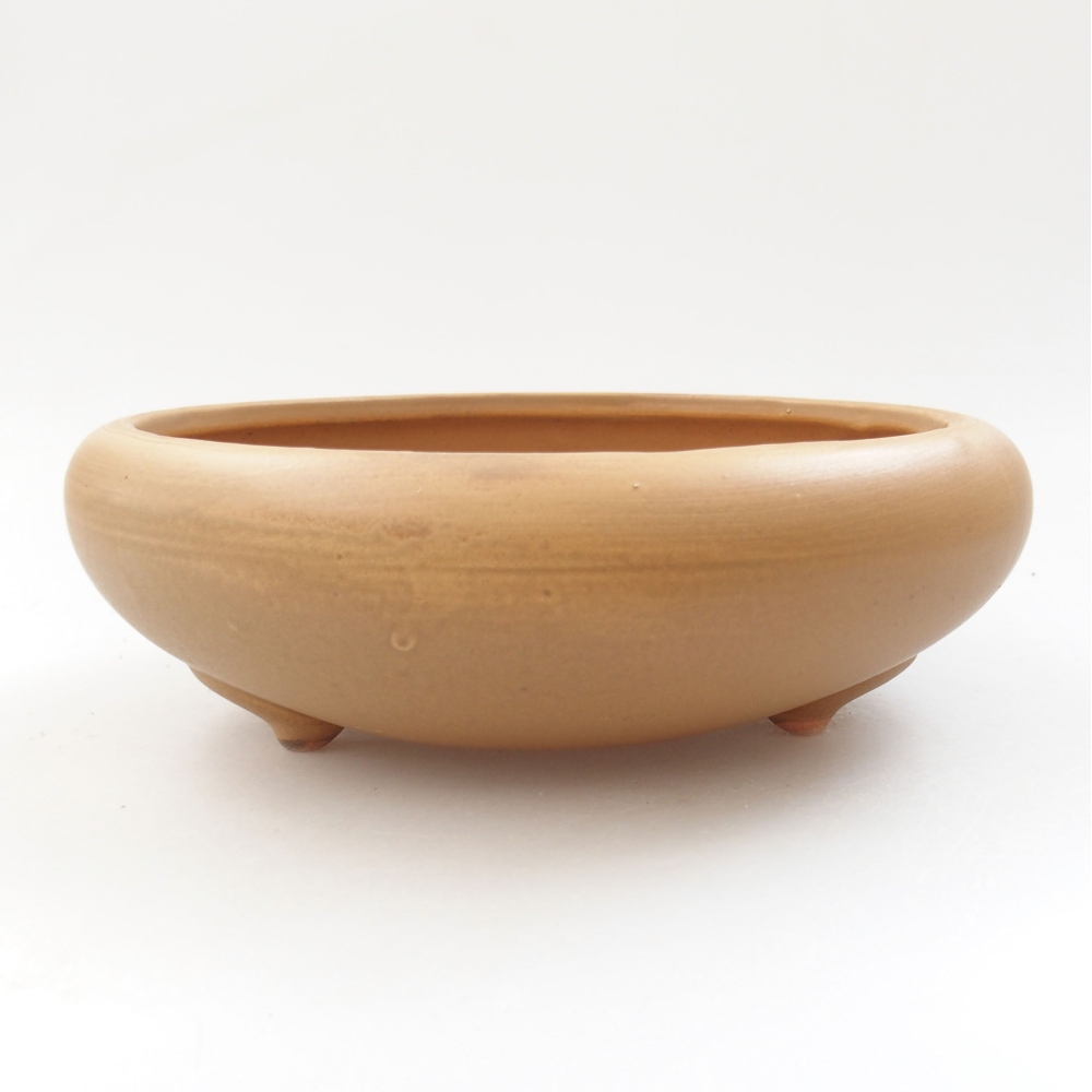 kerámia bonsai tál 21 x 21 x 7,5 cm, bézs színben