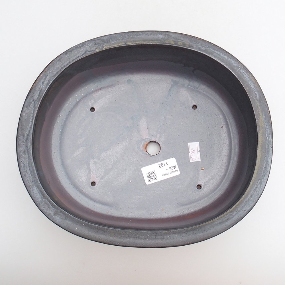 Kerámia bonsai tál 25 x 20,5 x 8 cm, fém színben