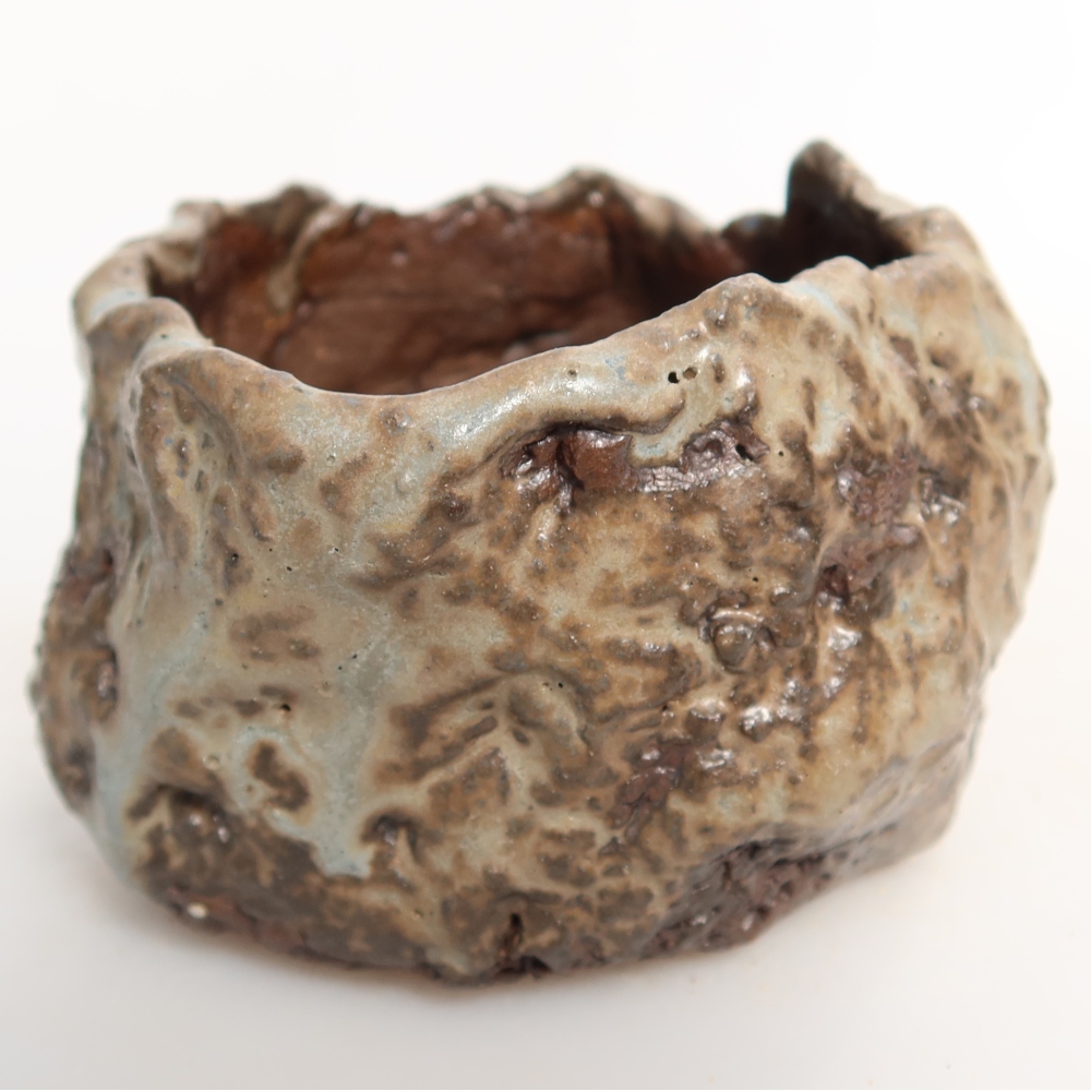 Kerámia kagyló 7,5 x 7 x 5 cm , zöld színű