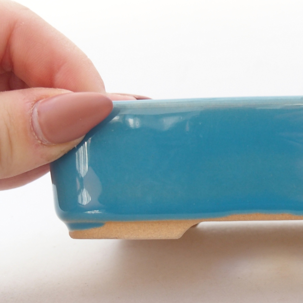 kerámia bonsai tál 13 x 9,5 x 3,5 cm, kék színben