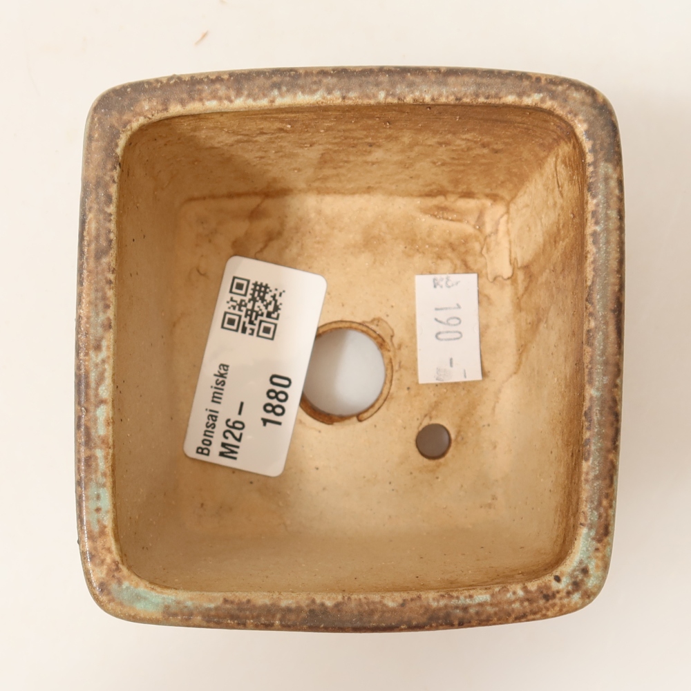 Kerámia bonsai tál 8,5 x 8,5 x 5,5 cm, zöld