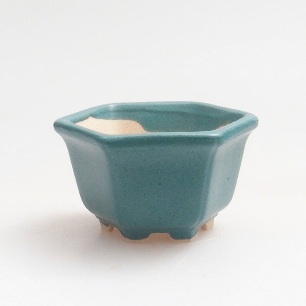 kerámia bonsai tál 6,5 x 5,5 x 4 cm, kék színben