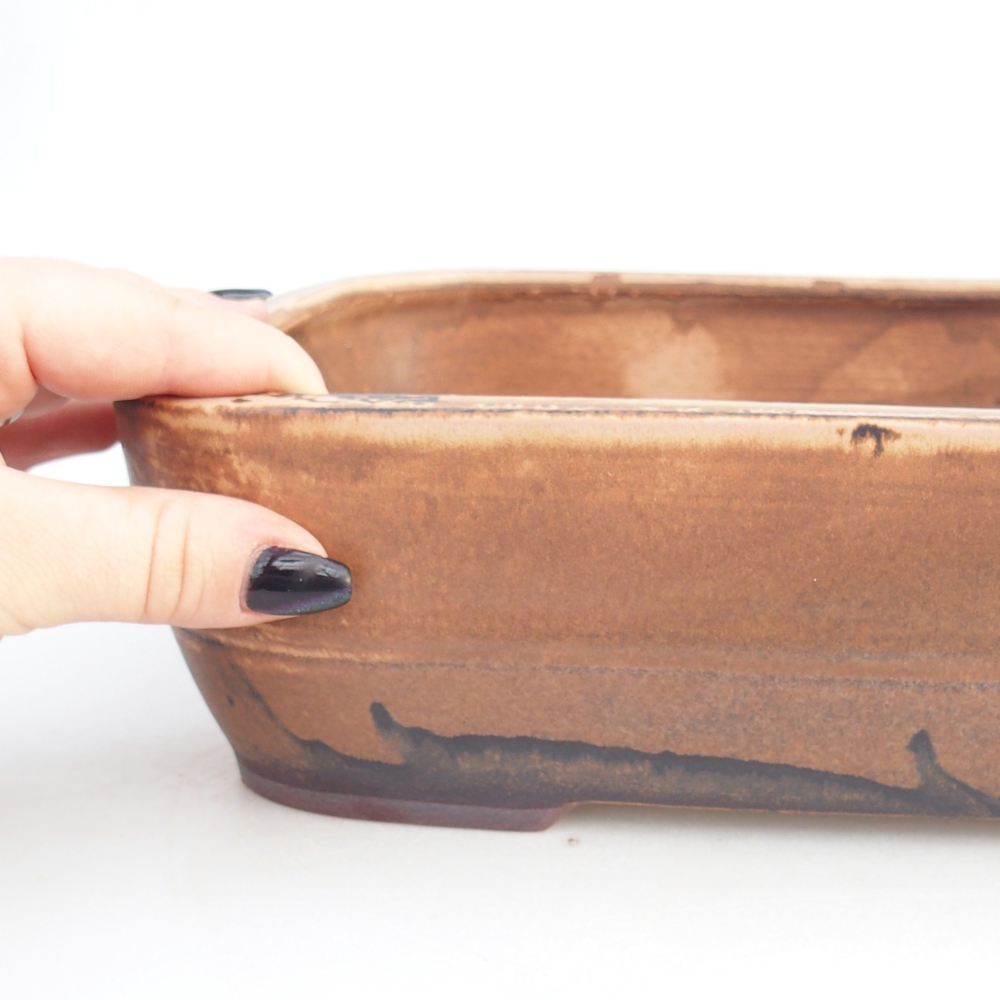 Kerámia bonsai tál 28,5 x 21 x 7,5 cm, rózsaszínű