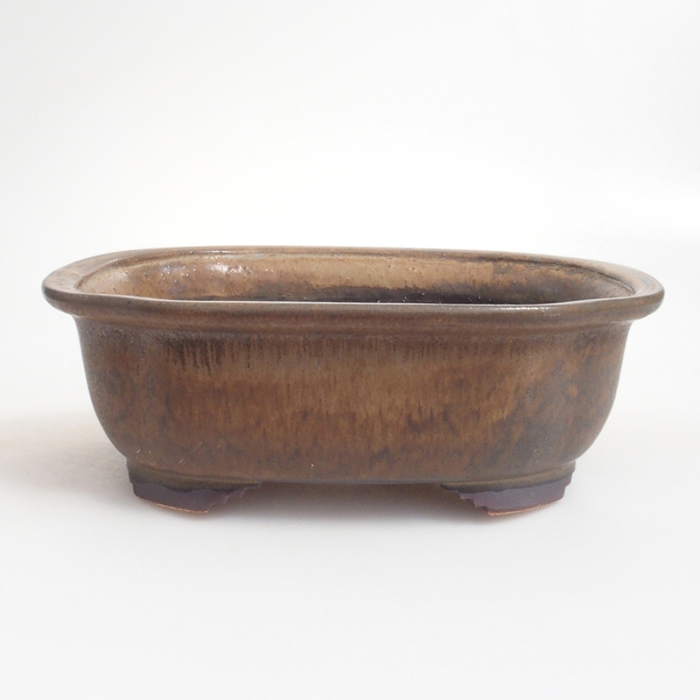 kerámia bonsai tál 10 x 8,5 x 4 cm, barna