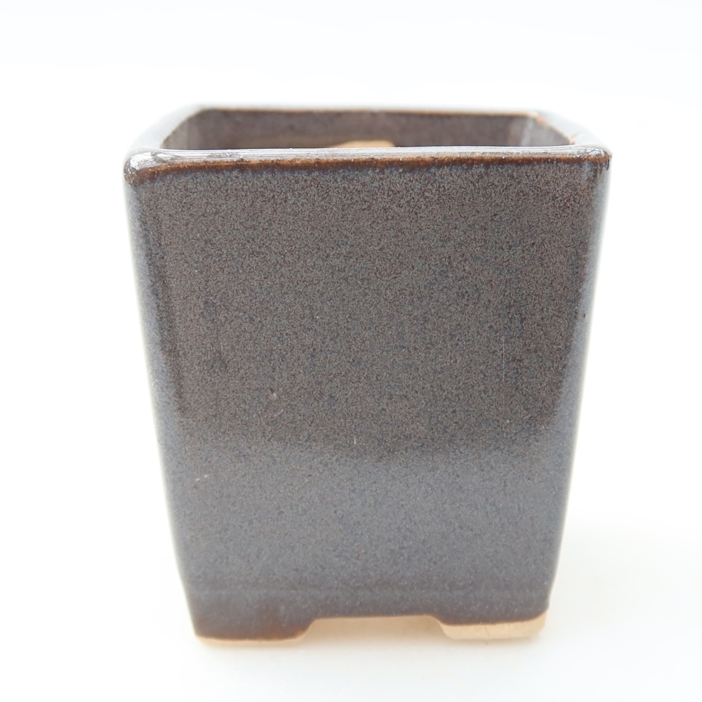 Kerámia bonsai tál, 4,5 x 4,5 x 5 cm, szín: szürke
