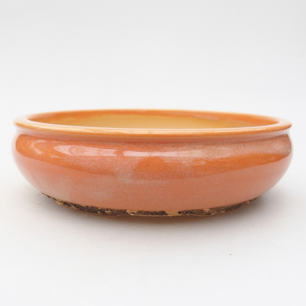 Kerámia bonsai tál 17,5 x 17,5 x 5 cm, narancssárga