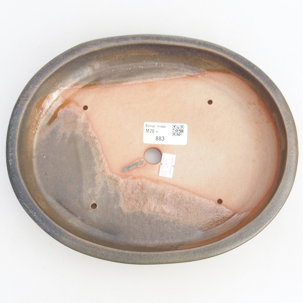 kerámia bonsai tál 24,5 x 20 x 4 cm, zöld-szürke