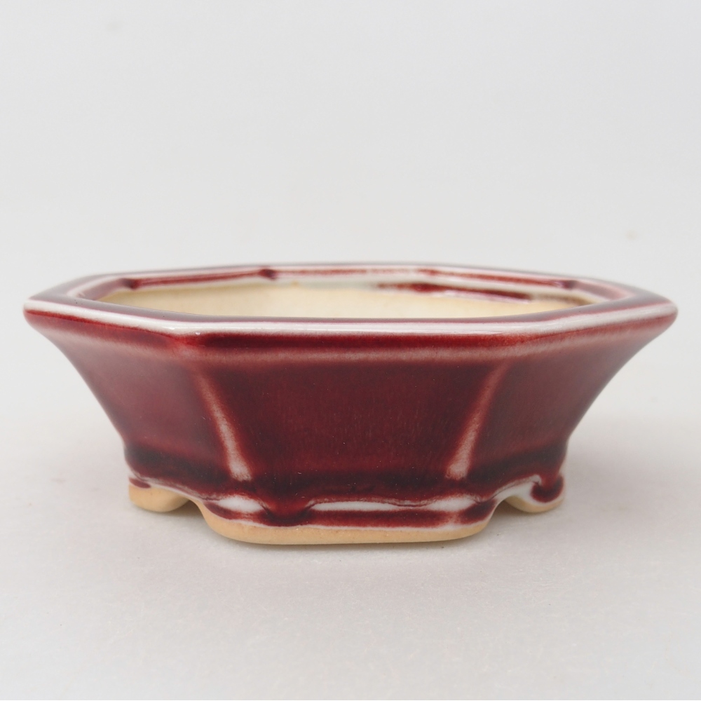 Mini bonsai tál 11 x 10 x 3,5 cm, piros színben