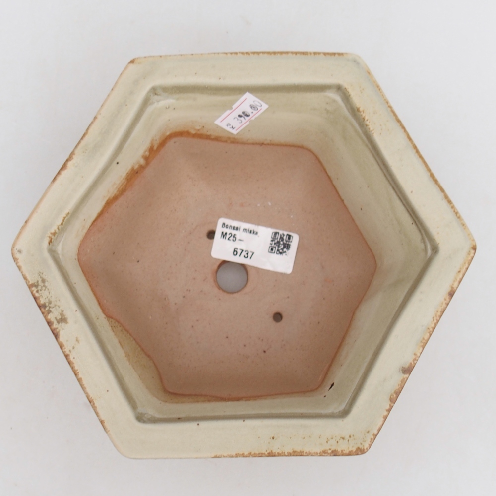 Kerámia bonsai tál 18,5 x 16,5 x 9 cm, zöld