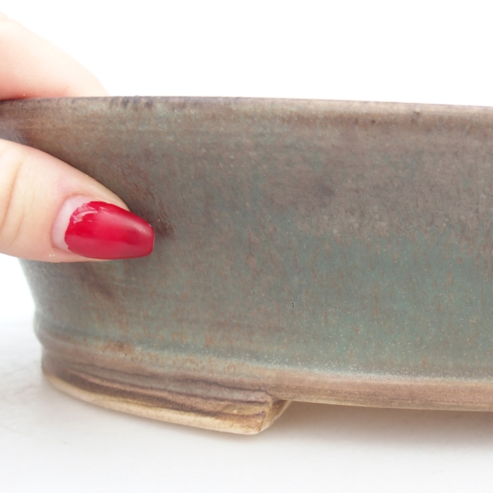 kerámia bonsai tál 28 x 25 x 6 cm, zöld