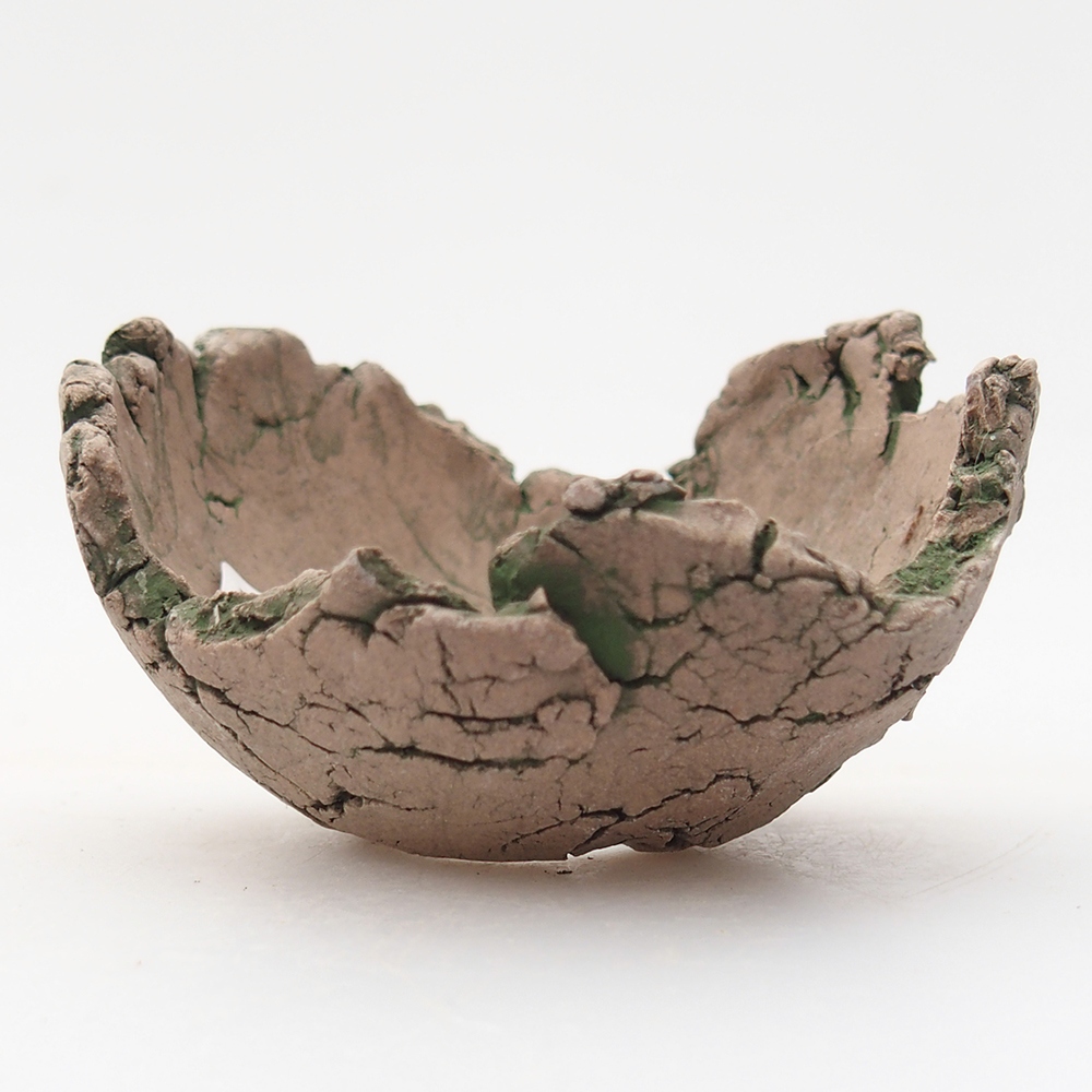 Kerámia kagyló 7 x 7 x 4 cm , zöld színű