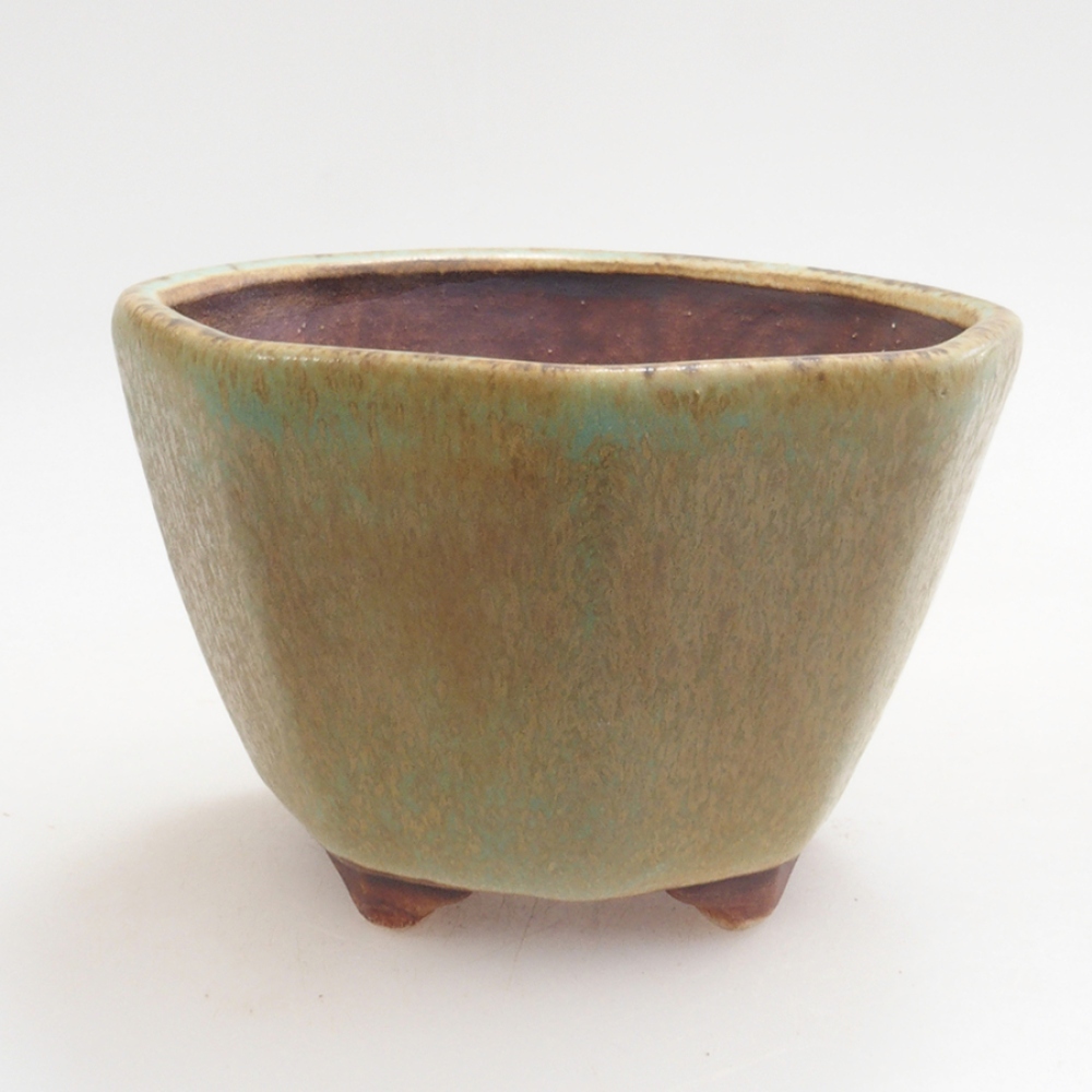 kerámia bonsai tál 10 x 8,5 x 4 cm, barna