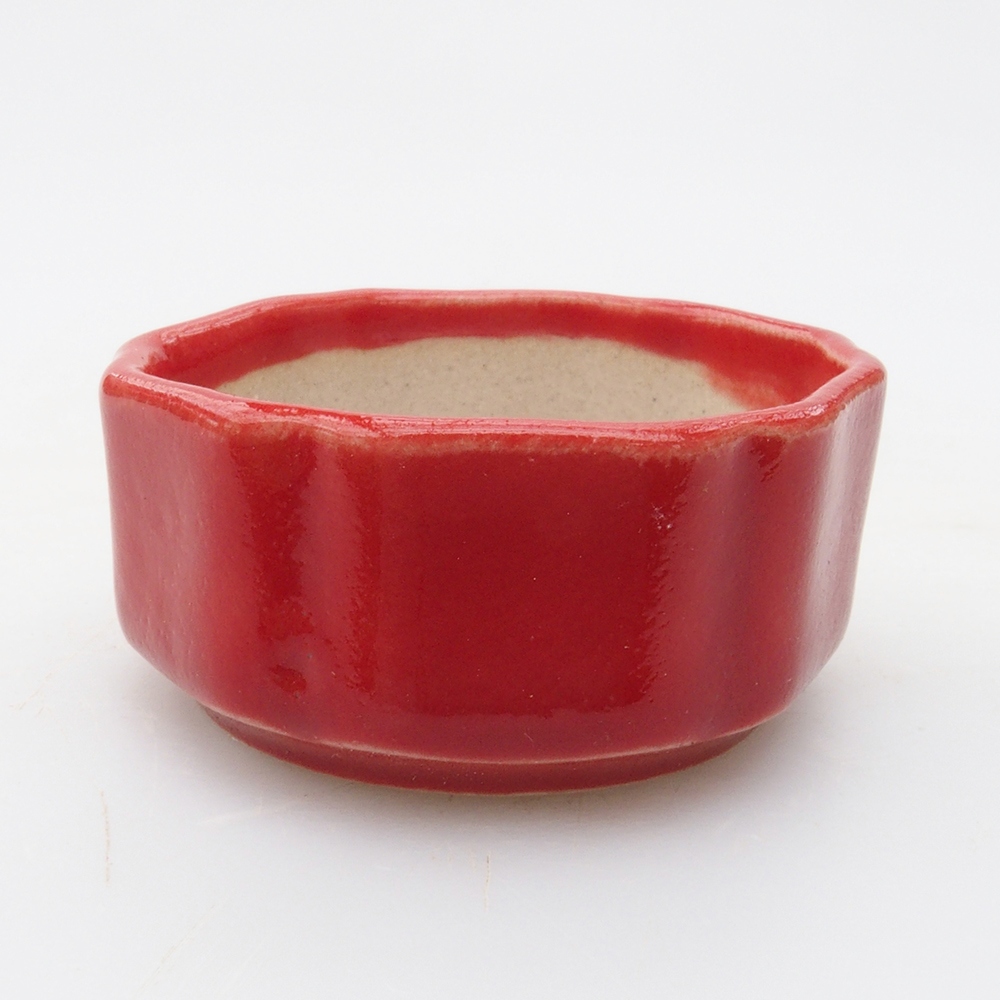 Mini bonsai tál 4,5 x 4,5 x 2 cm, piros színben