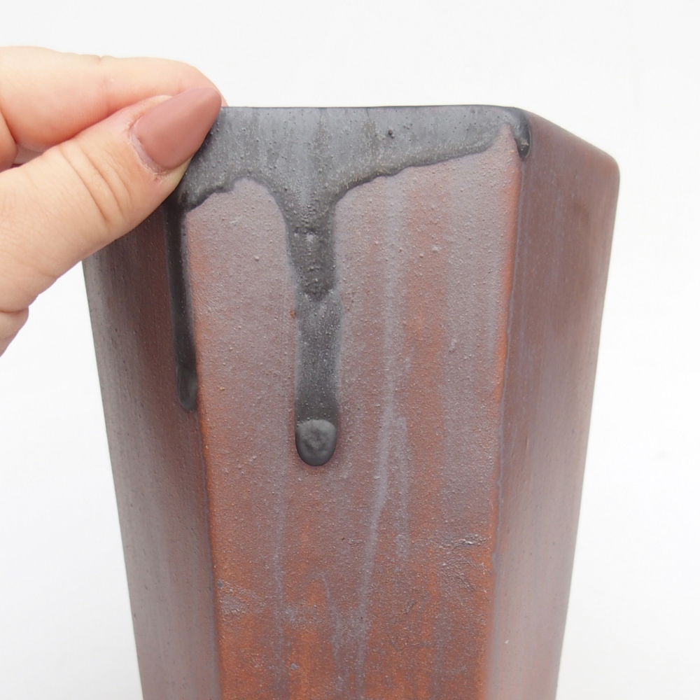 Kerámia bonsai tál 12,5 x 11,5 x 16,5 cm, fém színű