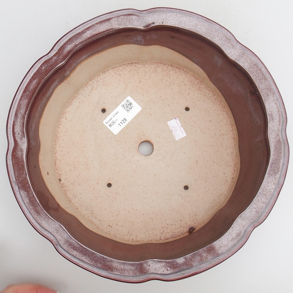 kerámia bonsai tál 26 x 26 x 8 cm, bordó