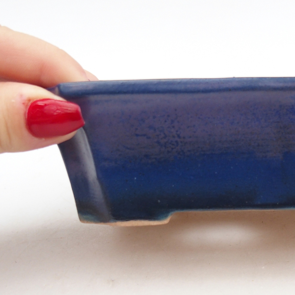 kerámia bonsai tál 13 x 10,5 x 4 cm, kék színben