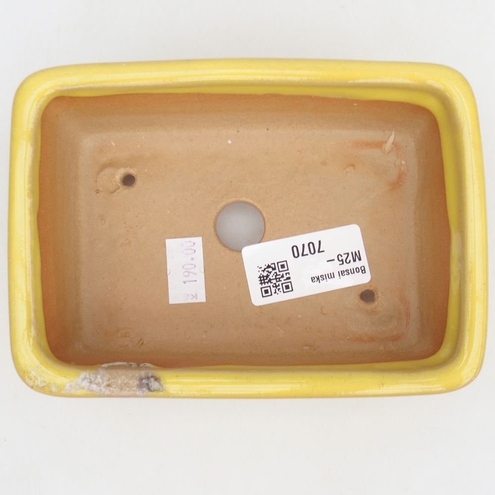 kerámia bonsai tál 13,5 x 10 x 4,5 cm, sárga