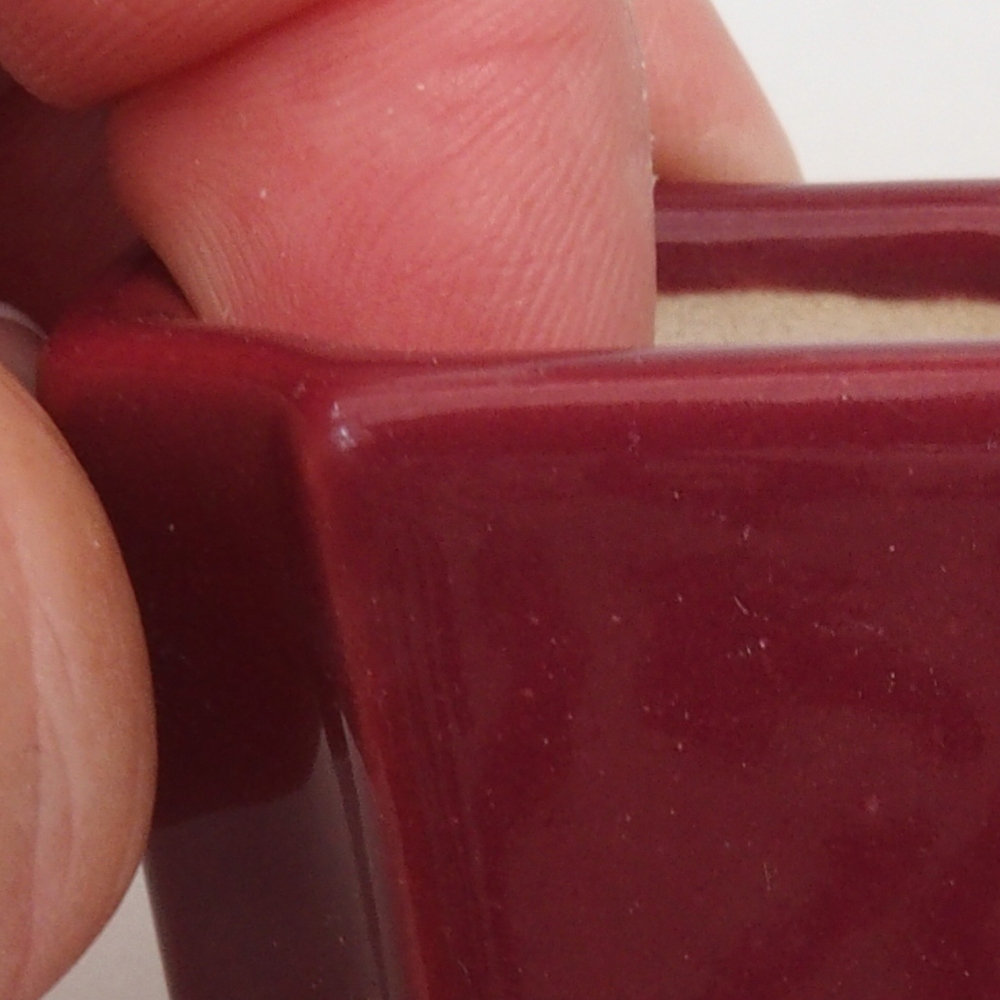 Mini bonsai tál 4 x 4 x 4 cm, bordó színű