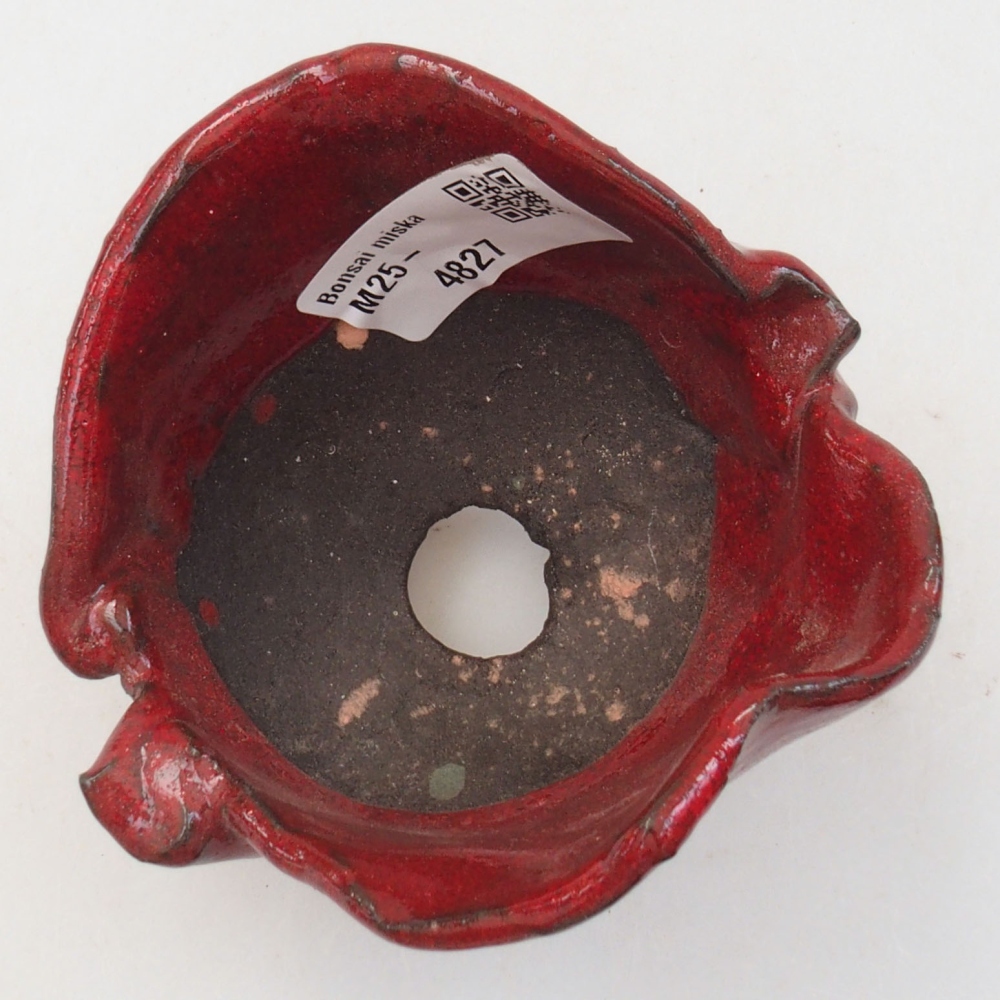 Kerámia kagyló 8 x 8 x 7,5 cm , piros színű