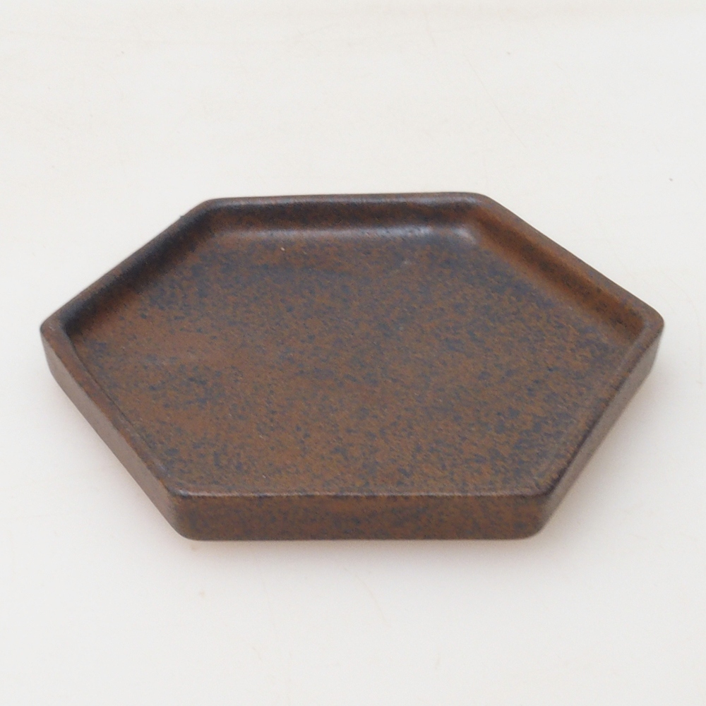 Bonsai hatszög D3 - 11 x 9,5 x 1 cm - barna