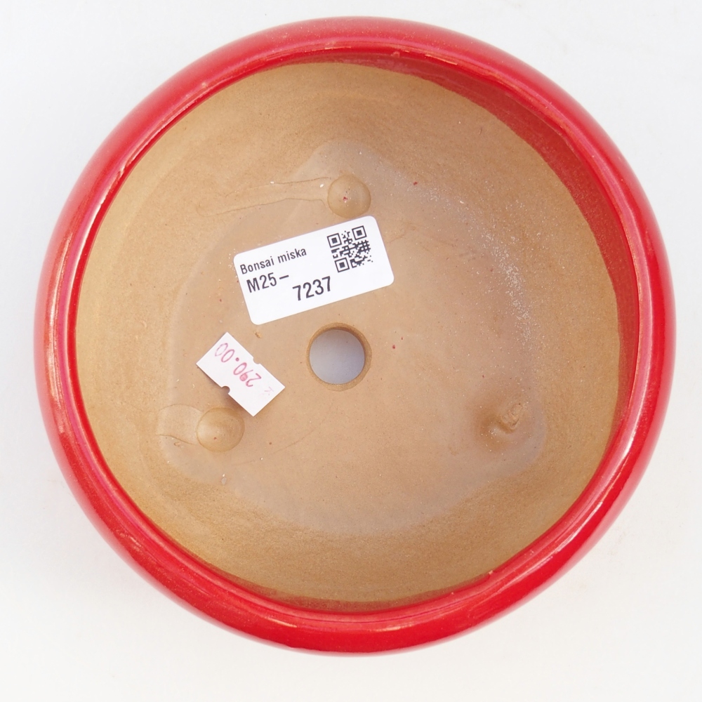 Kerámia bonsai tál 14,5 x 14,5 x 7 cm, piros színben