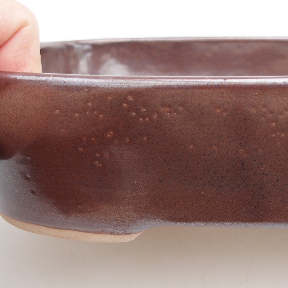 kerámia bonsai tál 23 x 18,5 x 5,5 cm, barna