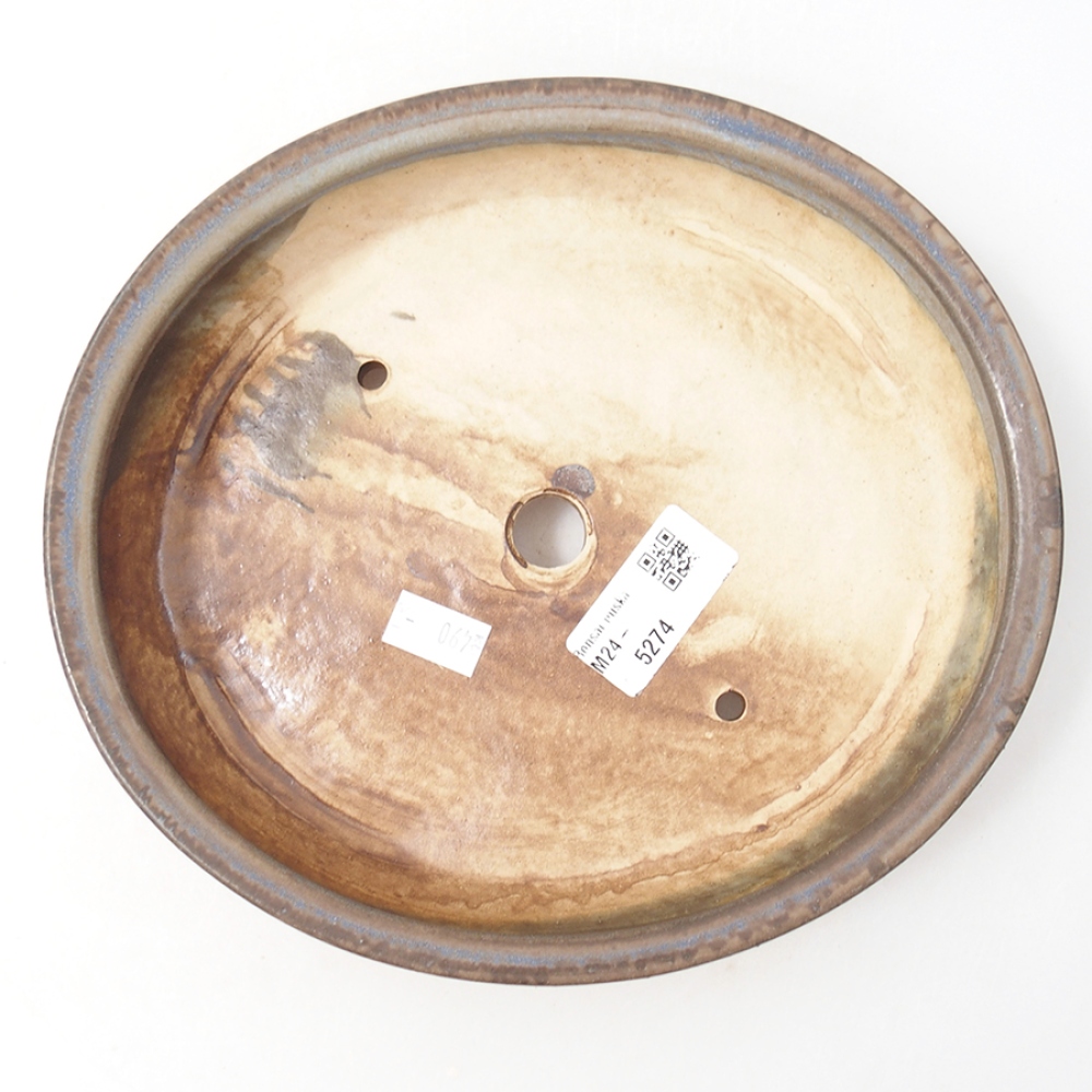 kerámia bonsai tál 20,5 x 18,5 x 4,5 cm, kék színben