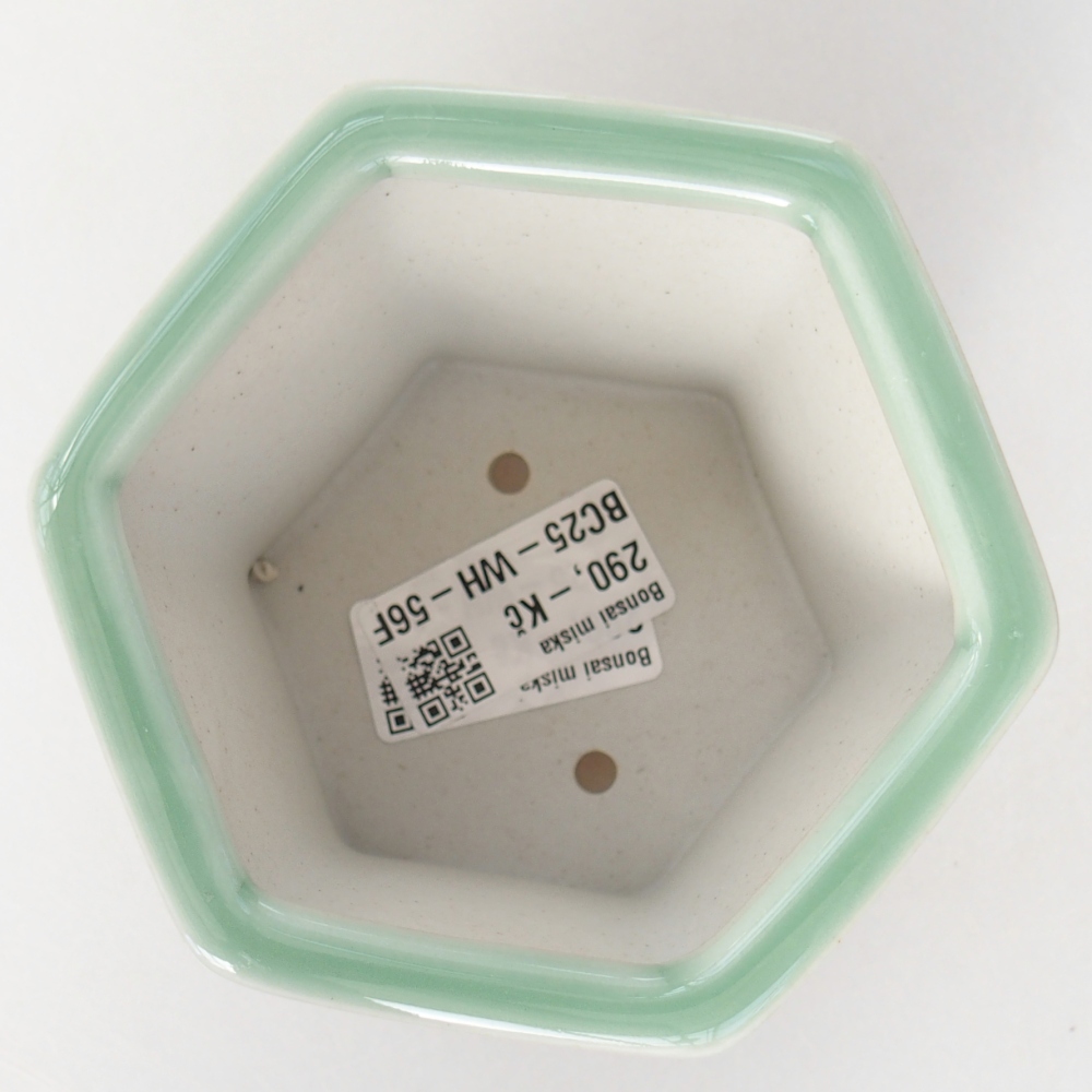 bonsai kerámia tál 10,5 x 9,5 x 8,5 cm, zöld