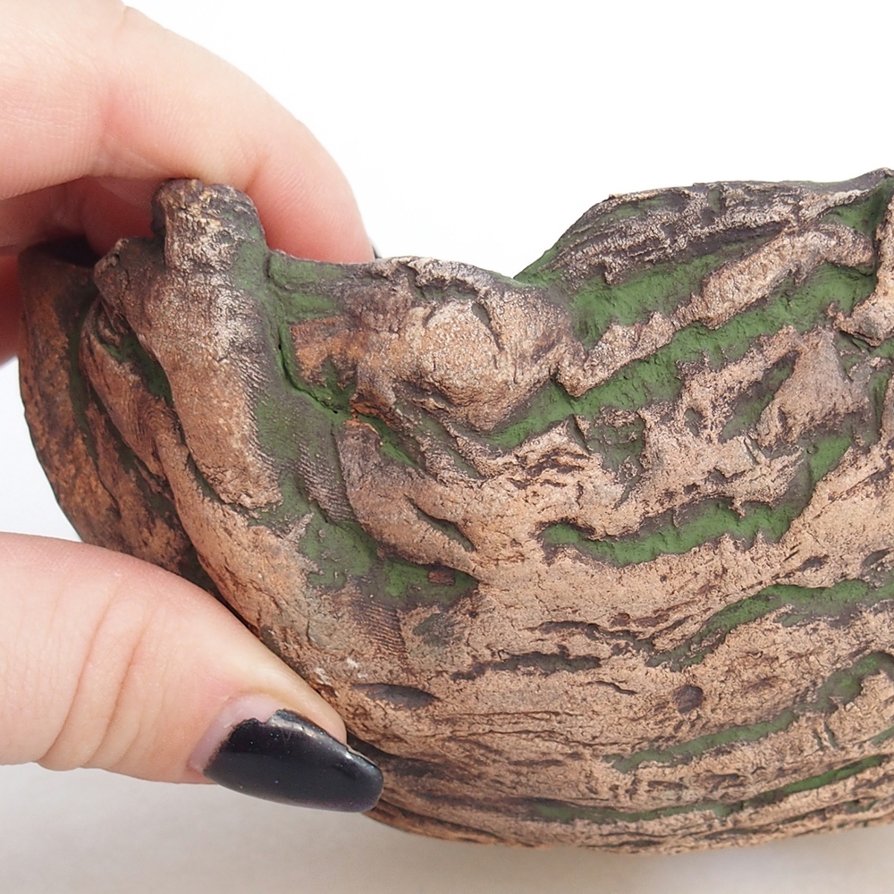 Kerámia kagyló 15 x 14 x 7 cm , zöld színű