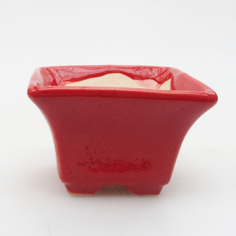 Mini bonsai tál 5,5 x 5,5 x 3,5 cm, piros színben