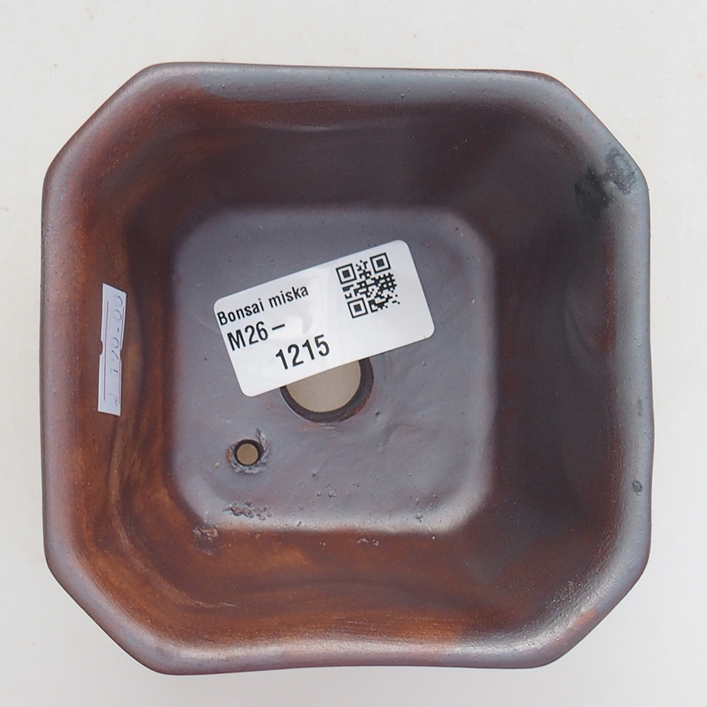 Kerámia bonsai tál 10 x 10 x 6 cm, fém színben