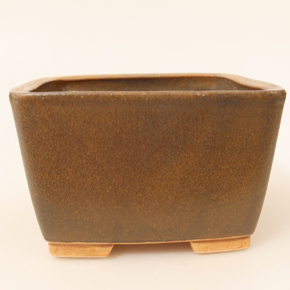 kerámia bonsai tál 13 x 13 x 8 cm, barna