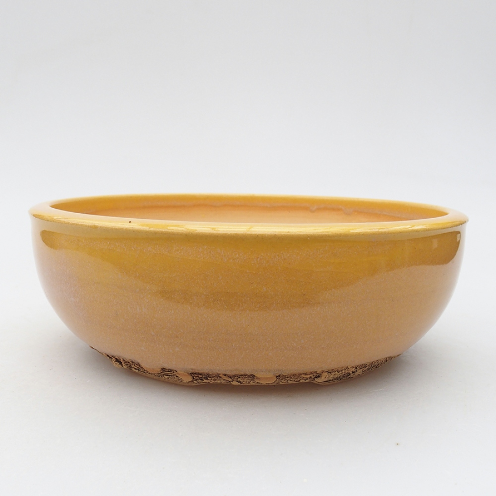 kerámia bonsai tál 18,5 x 18,5 x 6 cm, sárga
