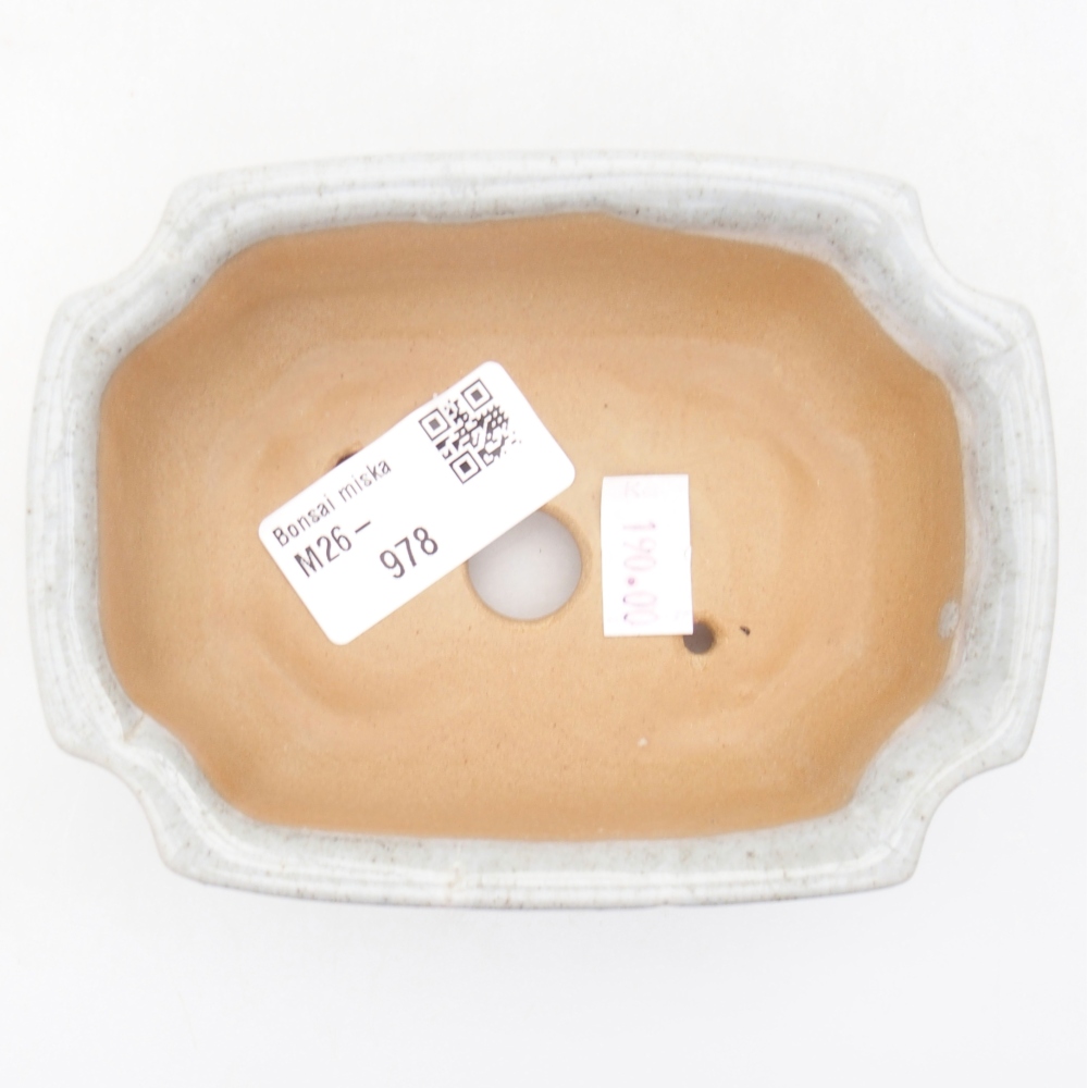 kerámia bonsai tál 11,5 x 8,5 x 4 cm, bézs színű