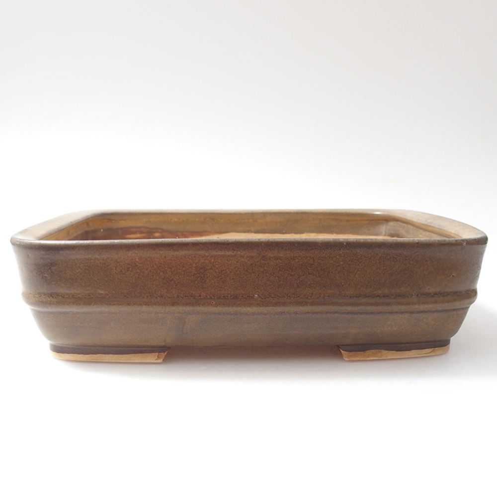 kerámia bonsai tál 22 x 19 x 5,5 cm, barna