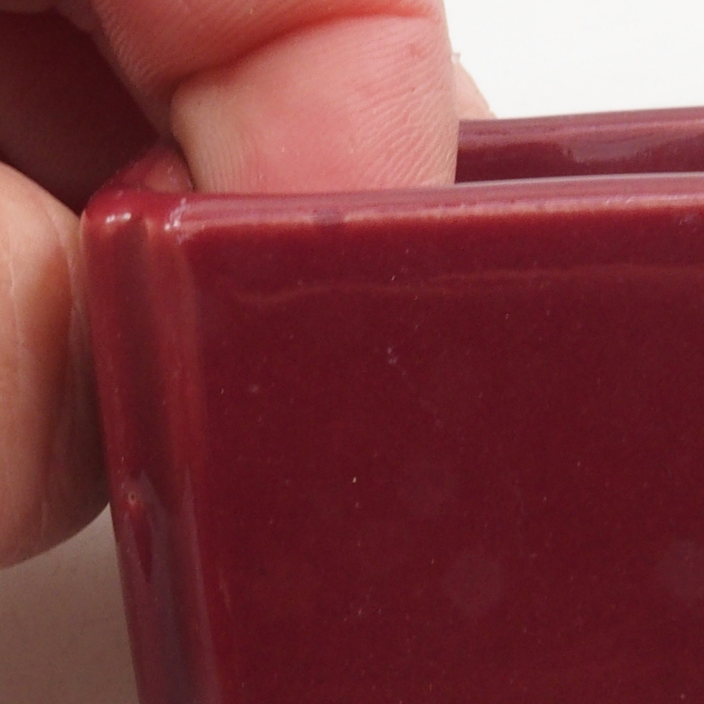 Mini bonsai tál 4,5 x 4,5 x 3 cm, bordó színben