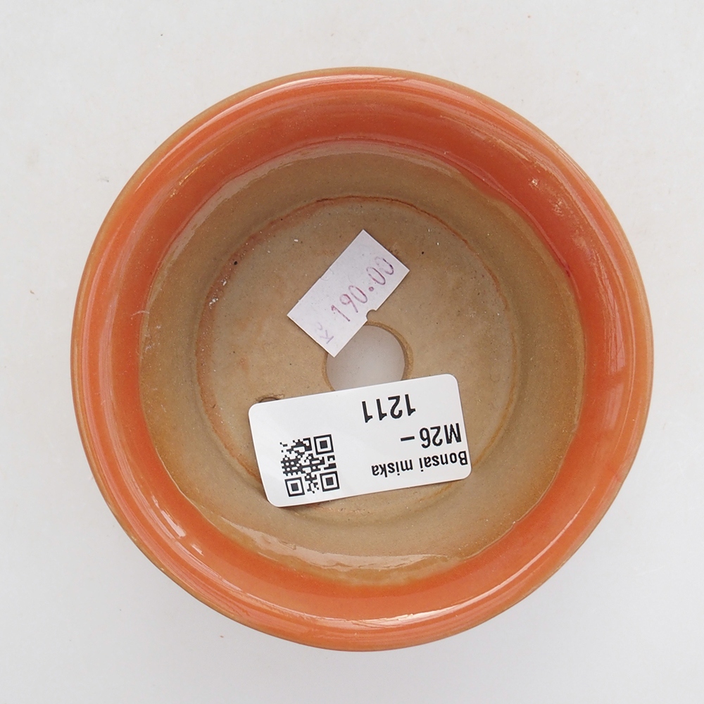 kerámia bonsai tál 9 x 9 x 5 cm, narancssárga