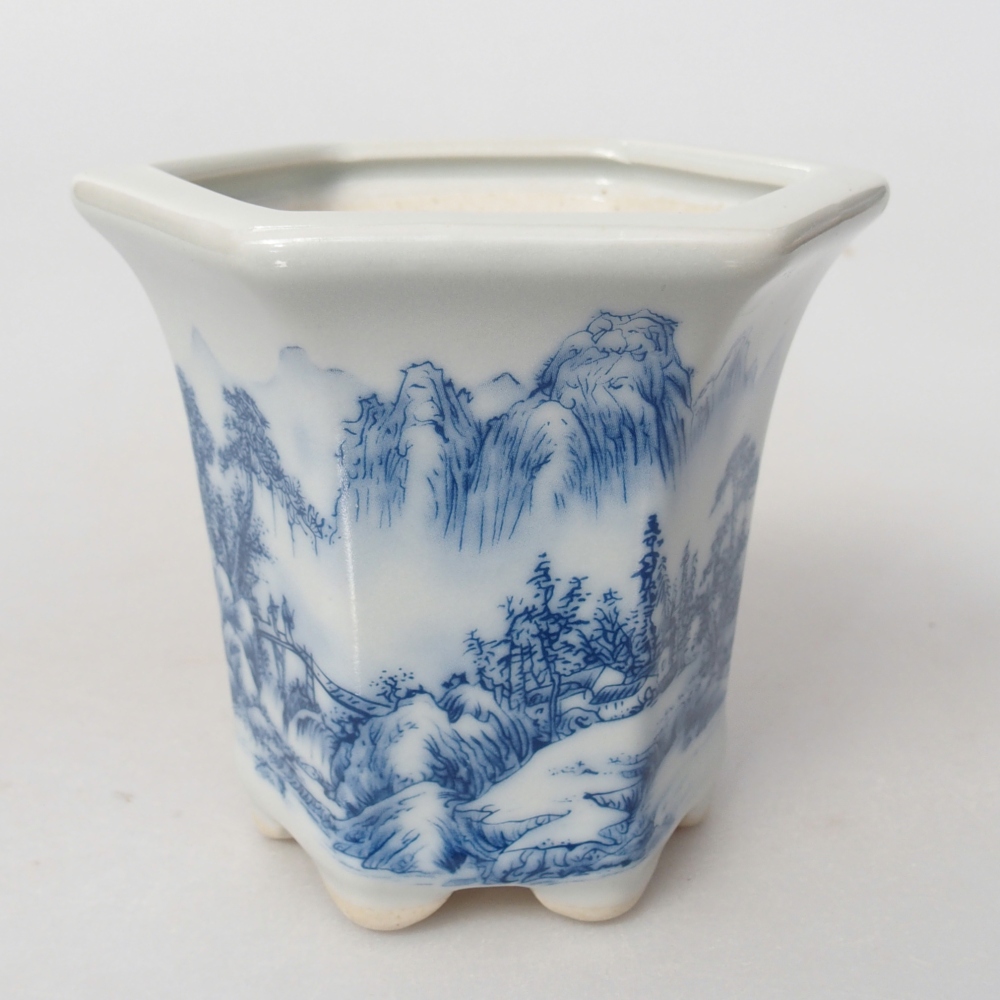 kerámia bonsai tál 10 x 9 x 9 cm, fehér színben