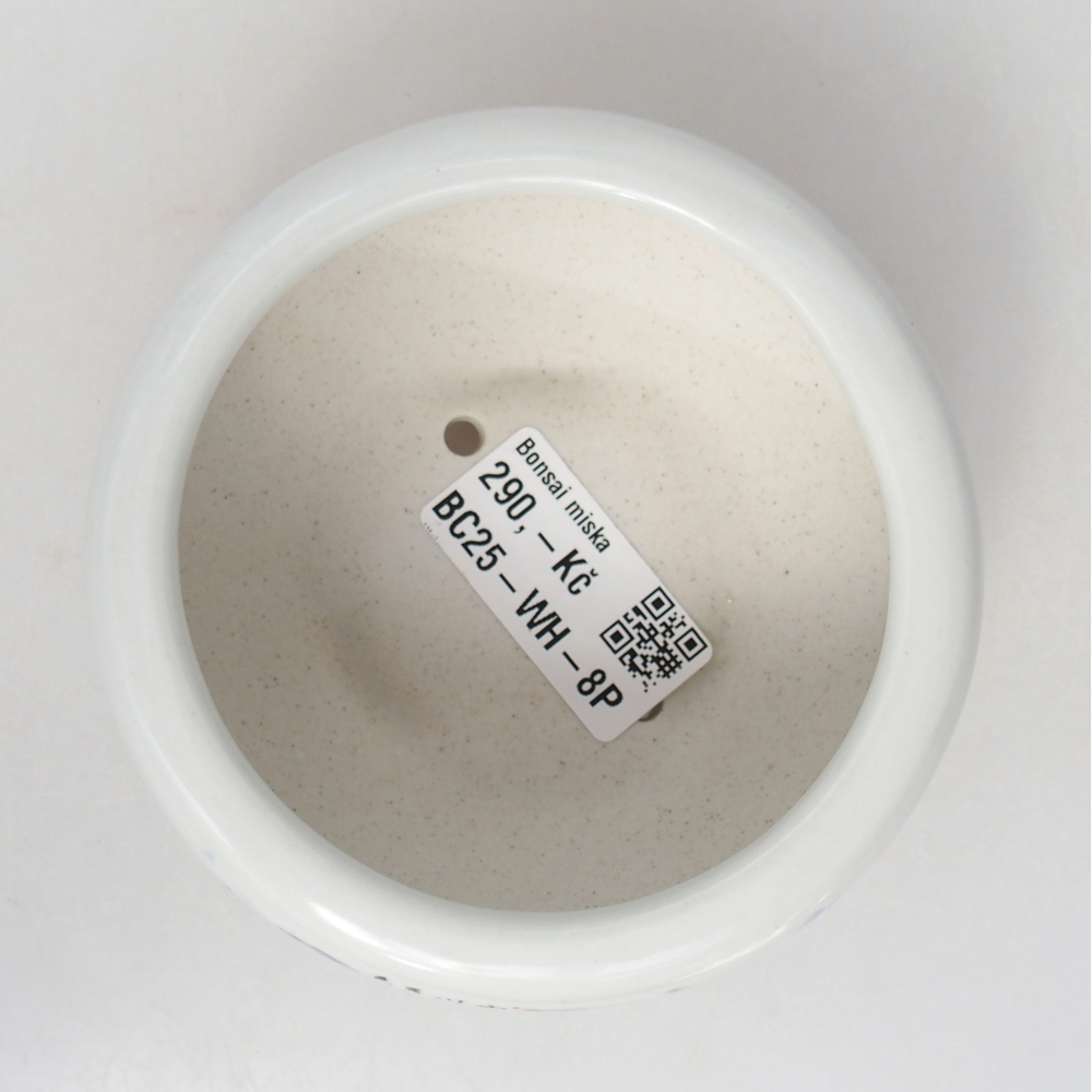 kerámia bonsai tál 10 x 10 x 5 cm, fehér színben