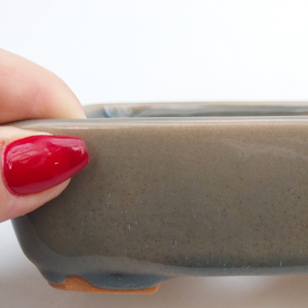 kerámia bonsai tál 12 x 10 x 4 cm, szürke