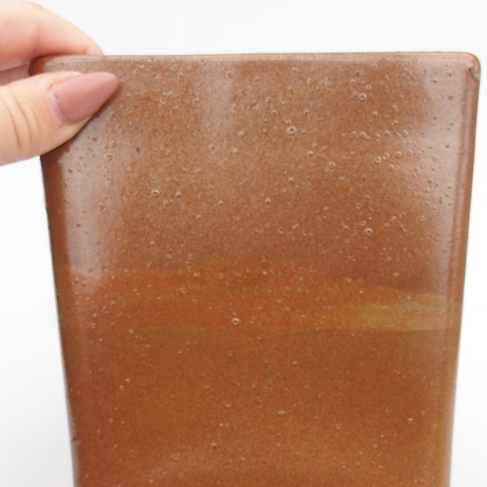 kerámia bonsai tál 13 x 13 x 13,5 cm, barna