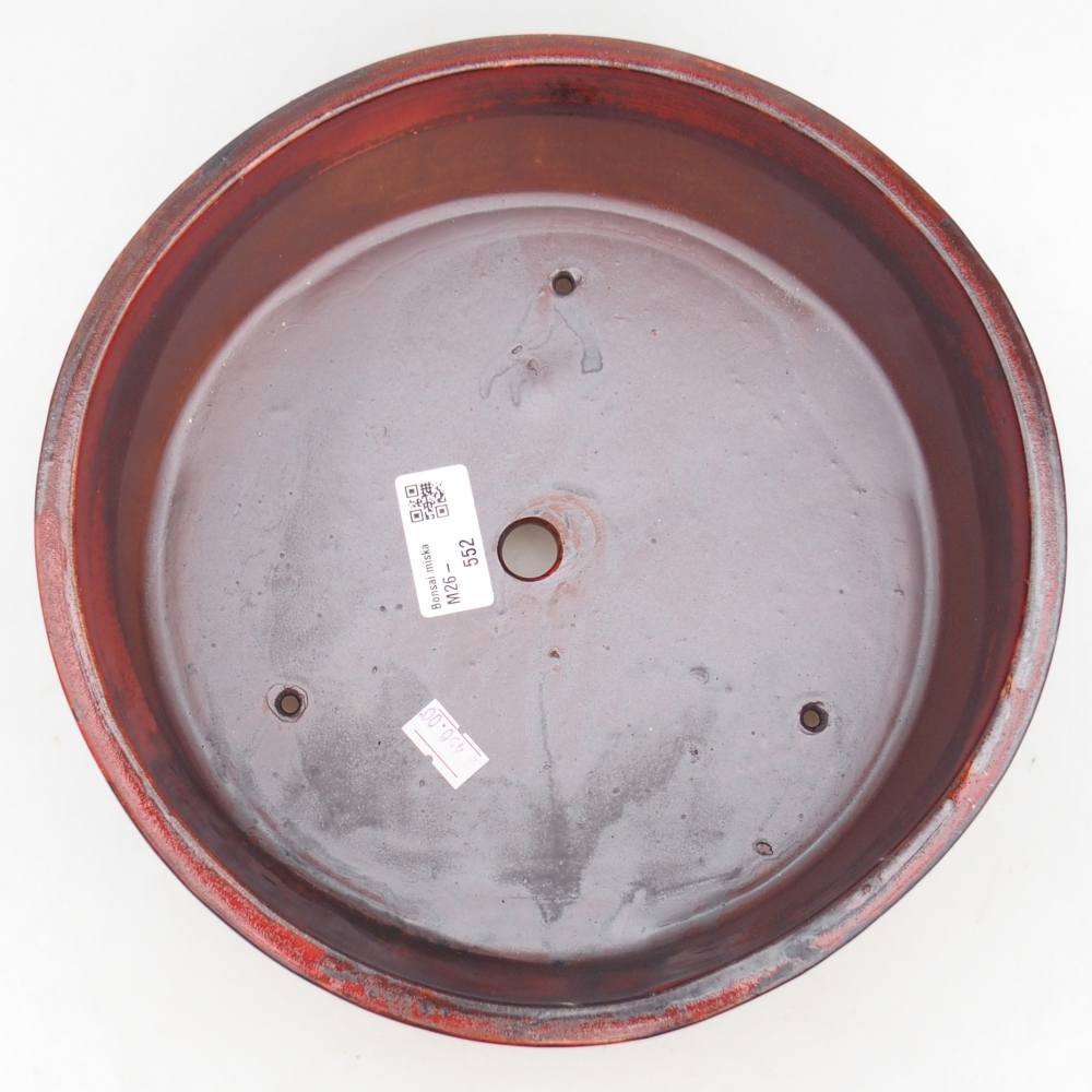 kerámia bonsai tál 24,5 x 24,5 x 7 cm, piros színű