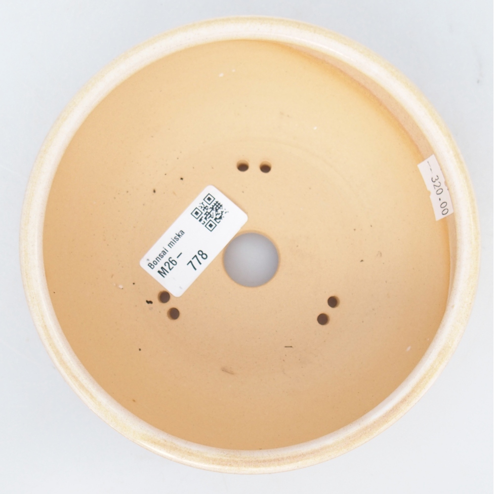 Kerámia bonsai tál 14,5 x 14,5 x 5,5 cm, bézs színben