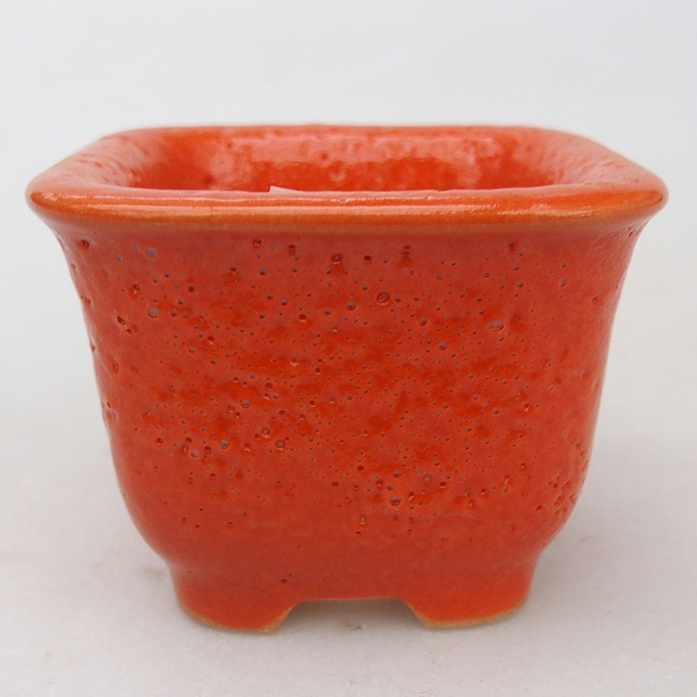 kerámia bonsai tál 6,5 x 6,5 x 5 cm, narancssárga