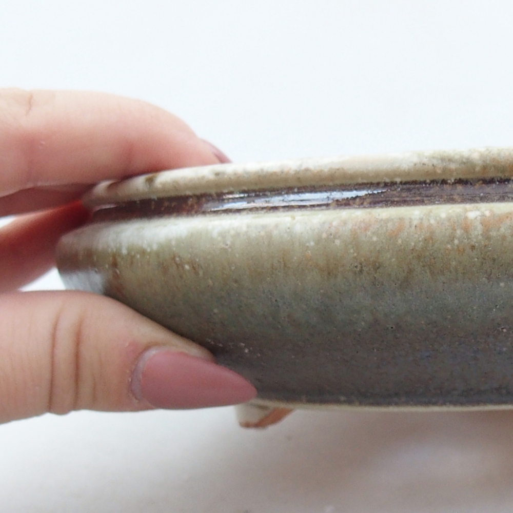 Kerámia bonsai tál 15 x 15 x 5 cm, zöld