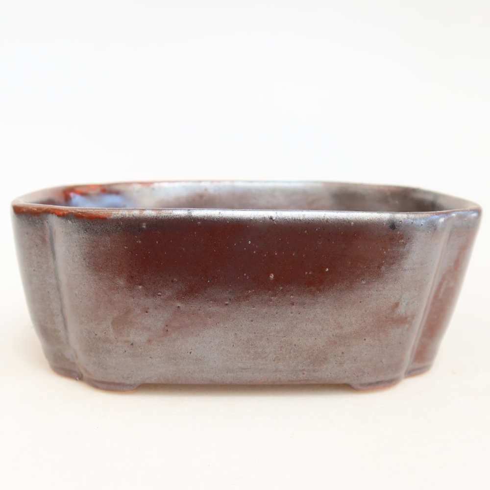 Kerámia bonsai-tál 12,5 x 10 x 4,5 cm, fém színű