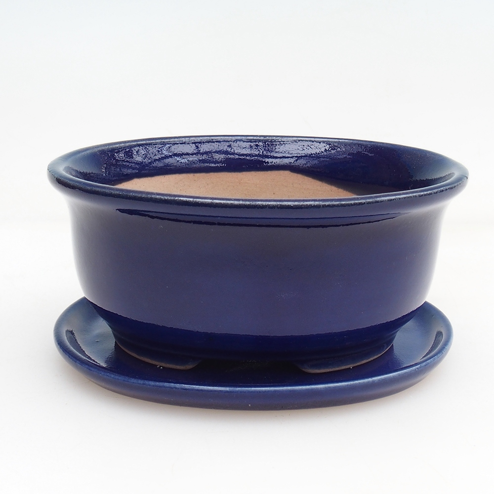 Bonsai tál + csészealj H11 - 11,5 x 10 x 4 cm. - zöld