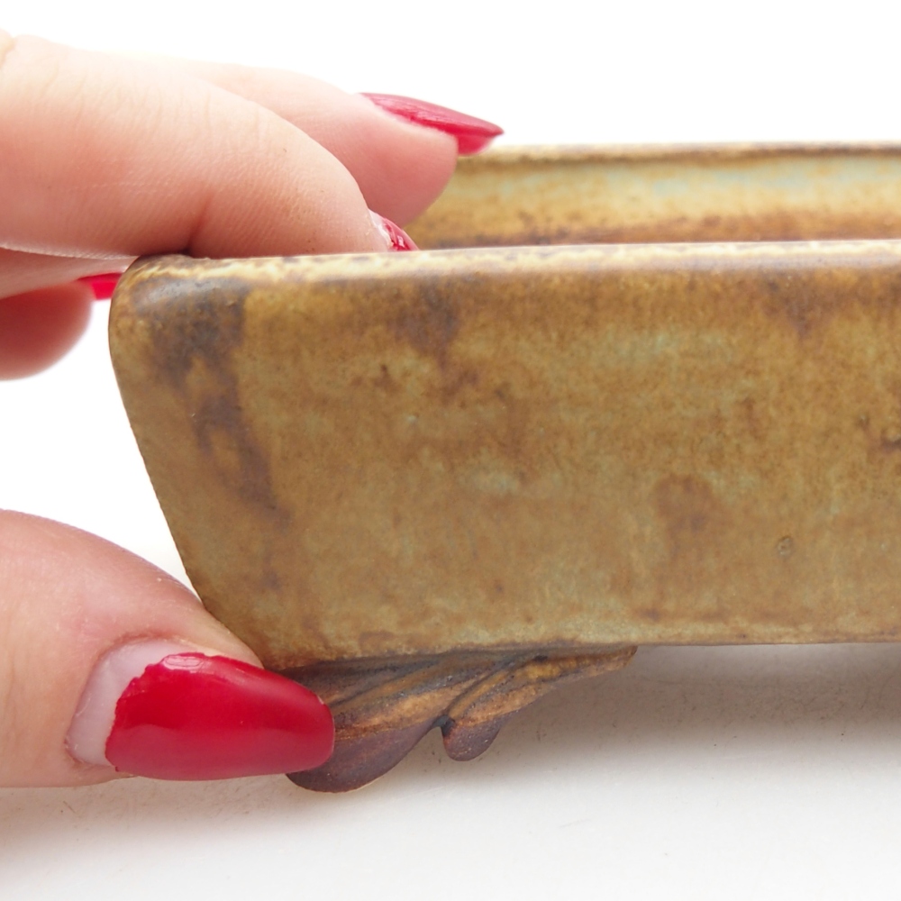 kerámia bonsai tál 10 x 8 x 4 cm, zöld