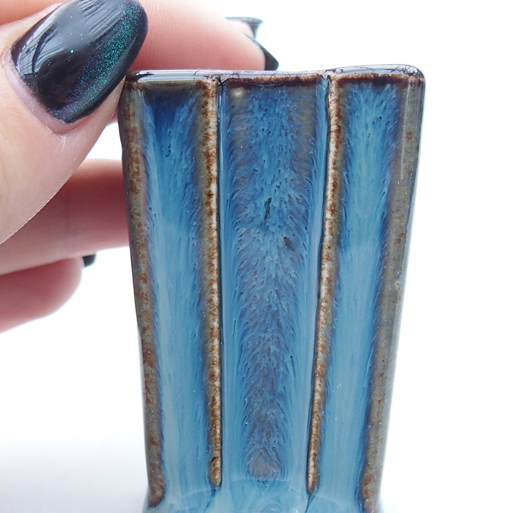 Mini bonsai tál 3,5 x 3,5 x 5,5 cm, kék színben