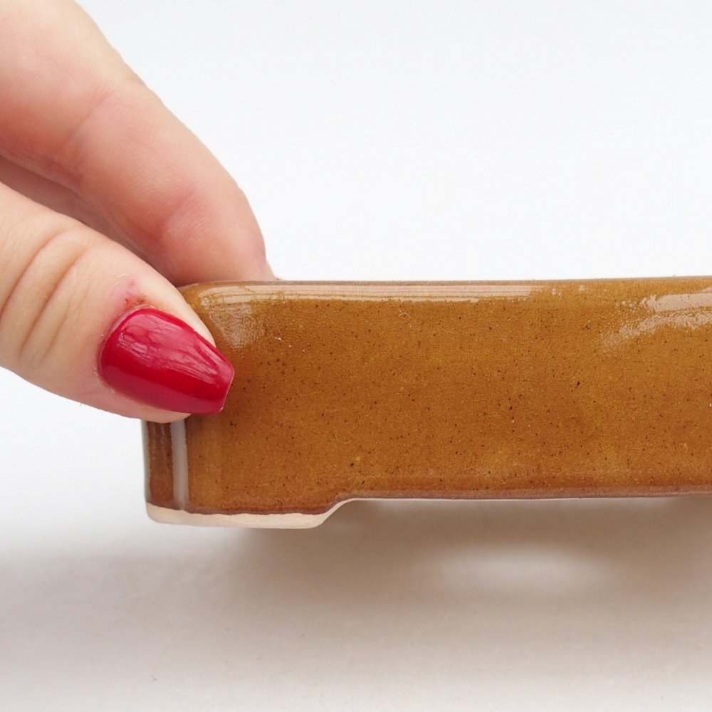 kerámia bonsai tál 11 x 9 x 3 cm, barna